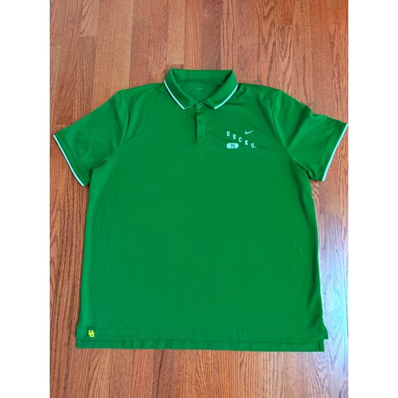 Nike Elite Drifit Oregon Ducks '76 Football Polo Shirt Mens Size XXL Green - Picture 1 of 7